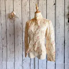日本製【LAURA ASHLEY】マオカラー ジャケット 花柄 ローラアシュレイ