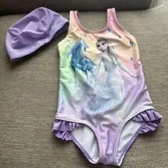 H&M エルサ 水着サイズ100 & ノーブランド水泳帽48センチ〜52センチ