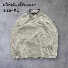 00s エディーバウアーEddie Bauer フリース XL グレー×ホワイト