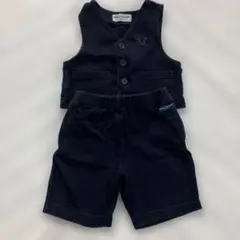 MIK HOUSE ネイビー ベストとショートパンツセット 95