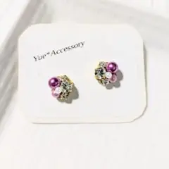 186　ハンドメイド☆ビジューピアス／イヤリング