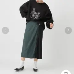Kutir チェック プリーツ巻きスカート