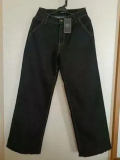 未使用 Lサイズ ブラックデニムワイドパンツ