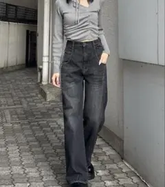 EMODA ルーズワイドハイウエストジーンズ