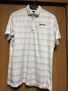 Srixon ストライプポロシャツ ホワイト