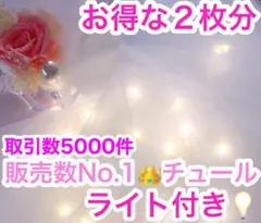 ライト付❤️ソフトチュール 生地 2枚分 ウェルカムペース 布 チュール 結婚式