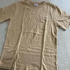 Champion ベージュ Tシャツ 胸ポケット付き