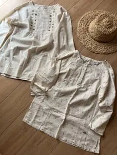 セット売り‼️破格　クロコダイル　ブラウス　刺繍　シャツ　ナチュラル