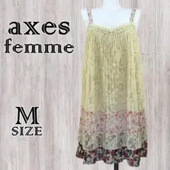 axes femme森ガールバレエコア花柄プリーツチュニックキャミソール姫ロリM