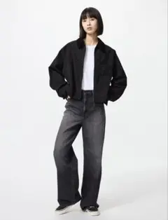 UNIQLOユニクロ　ワイドストレートジーンズ デニム23