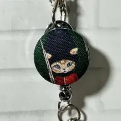 S198　ストラップ付リールキーホルダー　ロンドンキャット