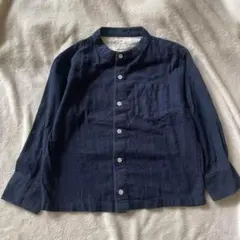キッズボーイ男の子　120 無印　長袖シャツ　ほぼ未使用　ネイビー　フォーマル