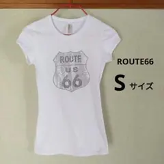＊ ルート66 ＊Tシャツ　S ROUTE66 ストーン装飾 ビーズ
