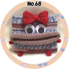 68 パクパクモンスター　ポケットティッシュカバー　リボンモンちゃん