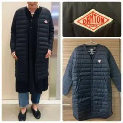 DANTON ダウンコート ダントン Vネック ロング ブラック 34