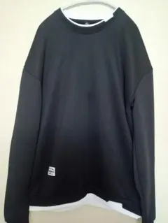 メンズトレーナークルーネック長袖黒XL