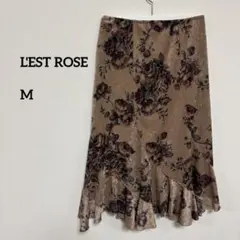 L'EST ROSE 花柄フレアスカート Mサイズ日本製c183