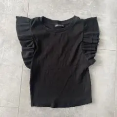 ZARA ブラック フリル袖 ノースリーブ