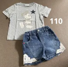 Daddy Oh Daddyミッキーマウス Tシャツとデニムショートパンツセット