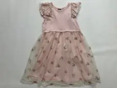 Crescent 花柄チュールワンピース ピンク130