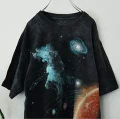 【週末セール】THE MOUNTAIN 宇宙グラフィック Tシャツ USA製