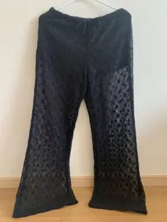 DIVIDED H&M 黒 レース ワイドパンツ M