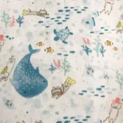 【専用】コットンこばやしꕤ︎︎ネコマリン柄ꕤ︎︎ダブルガーゼ生地