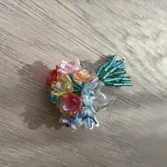 フラワービーズチャーム　ビーズキーホルダー　カラフルブーケ