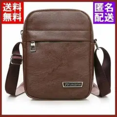 ★ミニショルダーバッグ メンズ 多収納 ブラウン 未使用 新品★匿名配送★