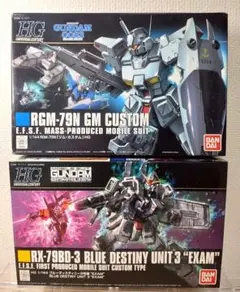 HG ブルーディスティニー1号機、2号機、3号機 EXAM 3個セット 3品セット】HGUC ブルーディスティニー1号機／2号機／3号機