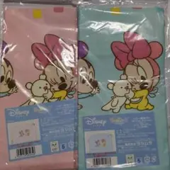 ディズニー ベビー枕カバー ミッキー&ミニー ブルーとピンク2枚セット