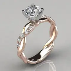 指輪 ダイヤモンド ローズゴールド 14K かわいい 一粒石 プロポーズ ギフト