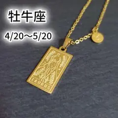 A717【牡牛座★】星座 ネックレス S316L シンプル スクエア K18YG