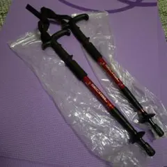 NECASIL トレッキングポール　赤　２本一対　美品