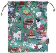 新品　ナタリーレテ　サテンポーチ　巾着　キャット　猫　ねこ　ネコ