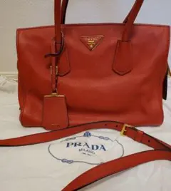 美品❤ PRADA プラダ カバン バッグ 鞄 レッド 赤 ハンドバッグ