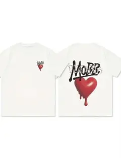 MOBB ハートグラフィック Tシャツ ホワイト