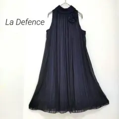 ラディファンス✳️パーティードレス【9】ネイビー フレア コサージュ 結婚式 M