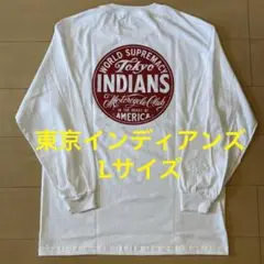 【白×赤 L ロンT 】東京インディアンズ TOKYO INDIANS TIMC