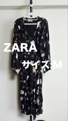 値下げ！【ZARA ザラ】花柄・虎柄・和柄 長袖ラップワンピース