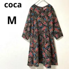 美品 COCa coca コカ M 花柄 シフォン ワンピース クラシカル