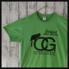 アメリカ古着　半袖Tシャツ　JERZEES　M　jostens ２１　黄緑