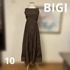 BIGIブラウン ノースリーブ ロングワンピース