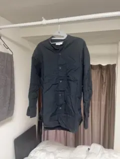 UNIQLO コットンリネンスタンドカラーシャツSサイズ ブラック