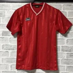 ASICS レッド Vネック シャツ