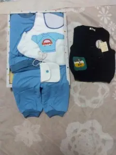 POPEYEベビー服セット 90cm 青 野球モチーフ箱入