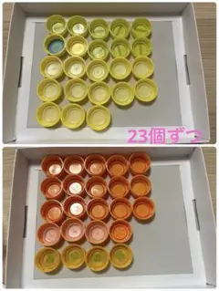 ペットボトルキャップ（黄色•オレンジ）　23個ずつ