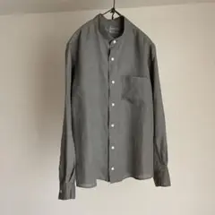 MUJI 無印良品　スタンドカラーリネンシャツ　グレー　S