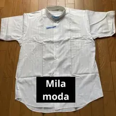 mila moda ストライプ 半袖ワイシャツ42