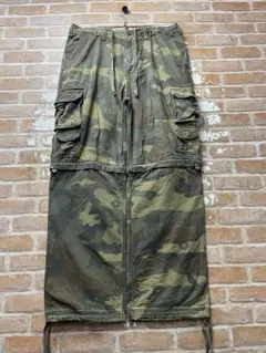 90s カーゴパンツ 迷彩　2way カモ柄　オーバーサイズ　ミリタリーパンツ